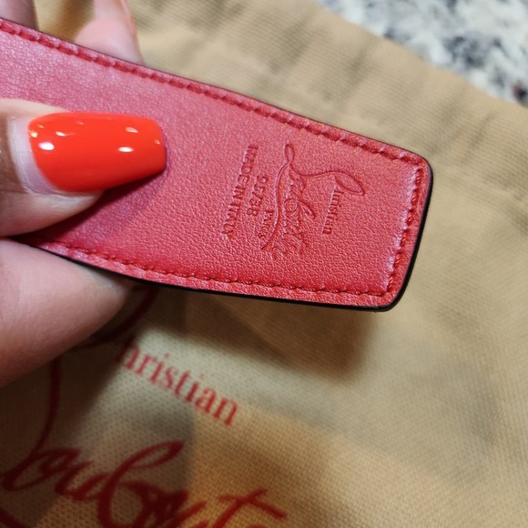 NEW Christian Louboutin Red Belt Size 95 - Picture 3 of 5